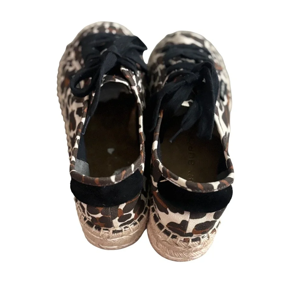 Tory Burch Leopard Print Canvas Espadrille Lace Up Sneakers‎ 6.5M 89369
